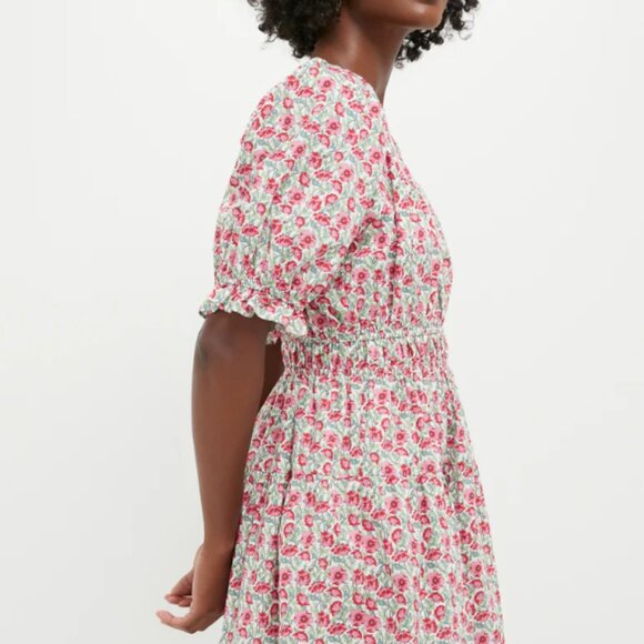 Tuckernuck Hyacinth House Red Dahlia Floral Dorothy Mini Dress - Picture 3 of 8